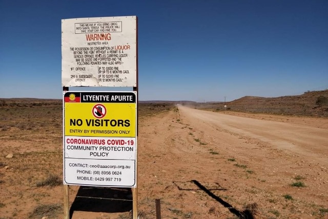 A sign in the desert