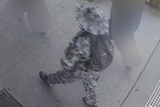 CCTV of boy accused of University of Sydney student stabbing dressed in camouflage, person ahead and beside of him charged