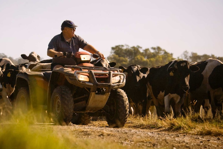 Farmer on quad bike