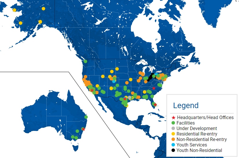 A map showing the different types of GEO operations around the world.