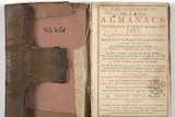 The inside cover and first page of an 1811 almanac.