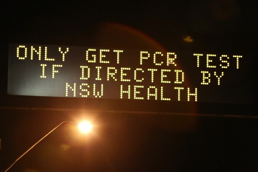 Sign about testing in NSW