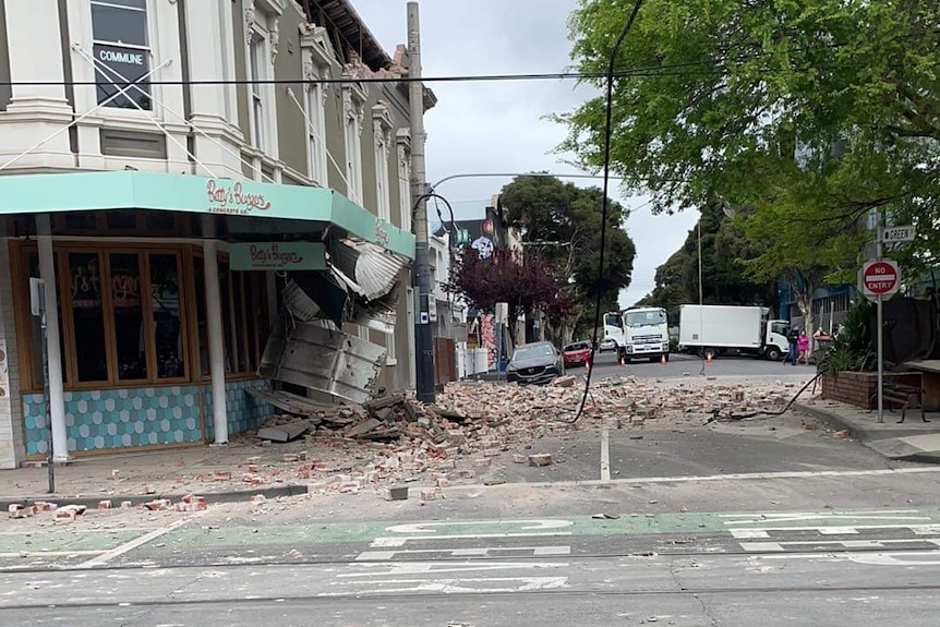 A damaged Chapel Street building facade.