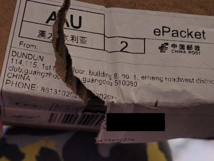 Image of a parcel address sticker