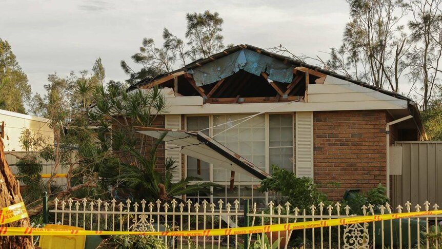 Houses damaged by tornado