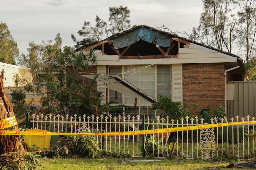 Houses damaged by tornado