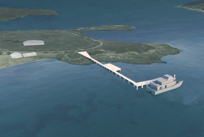 Planned designs for the ferry wharves at Kurnell and La Perouse.