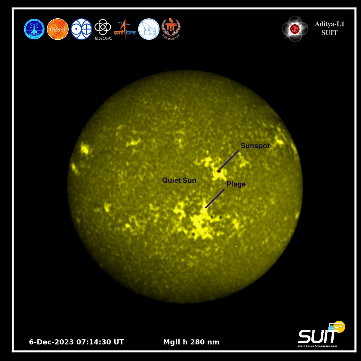 Image of the Sun in ultraviolet lights 