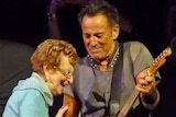 Bruce Springsteen joins his Mum in the crowd for a dance