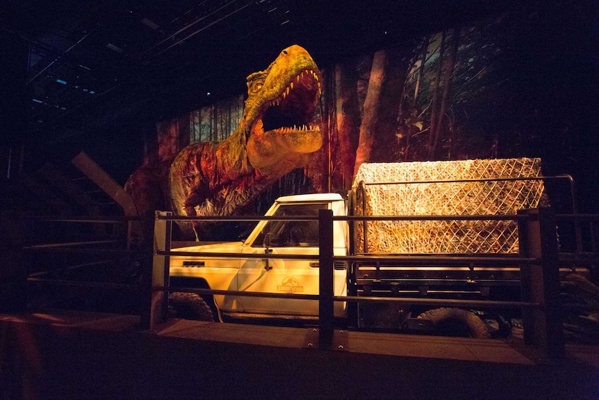 A T-Rex at the Jurassic World exhibition
