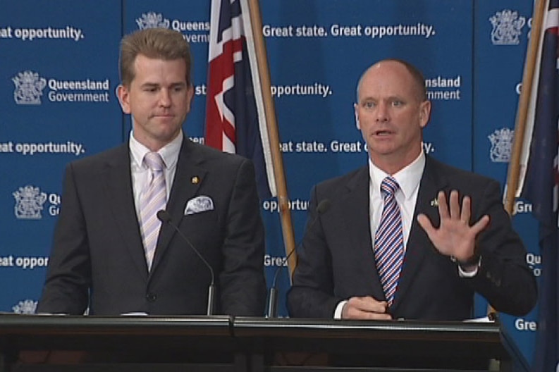 Qld Attorney-General Jarrod Bleijie and Qld Premier Campbell Newman