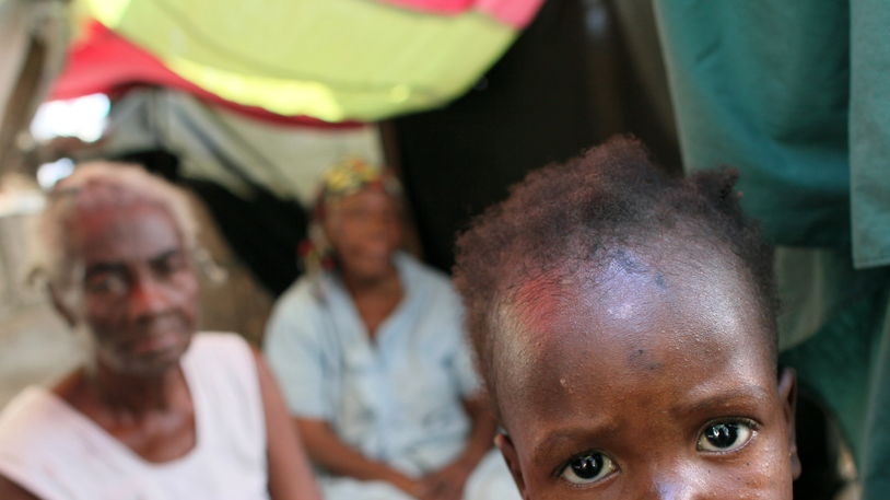 A Haitian girl in Leogane, west of Port-au-Prince