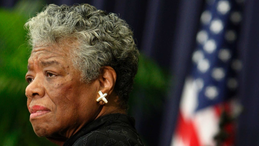 US poet Maya Angelou speaks during a ceremony to honour South African Archbishop Emeritus Desmond Tutu