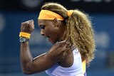 Serena Williams celebrates a point