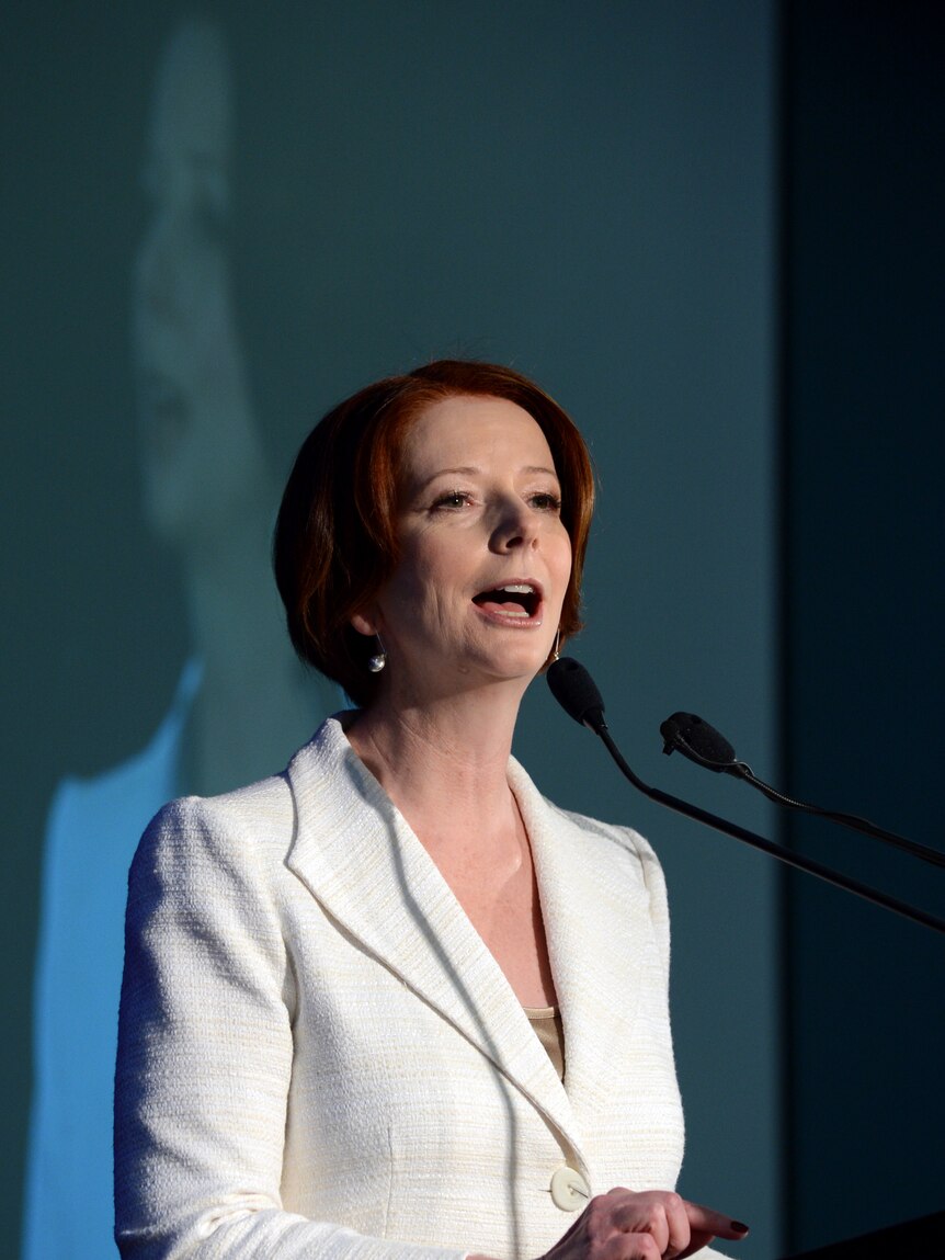 Prime Minister Julia Gillard address the Queensland Labor State conference