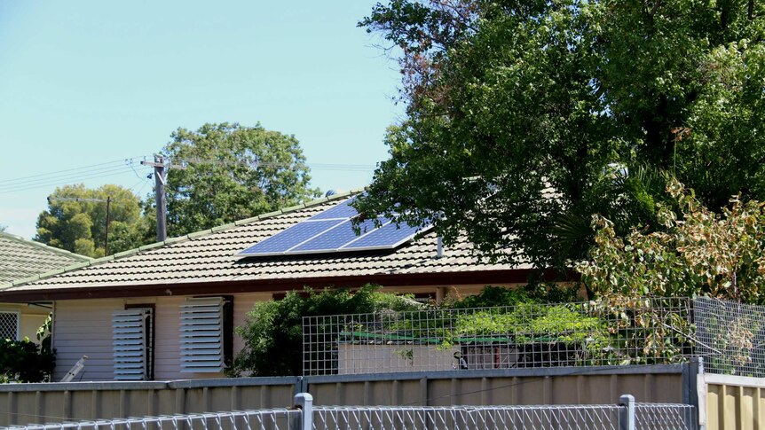 Solar panel on roof of a house in Moree, NSW