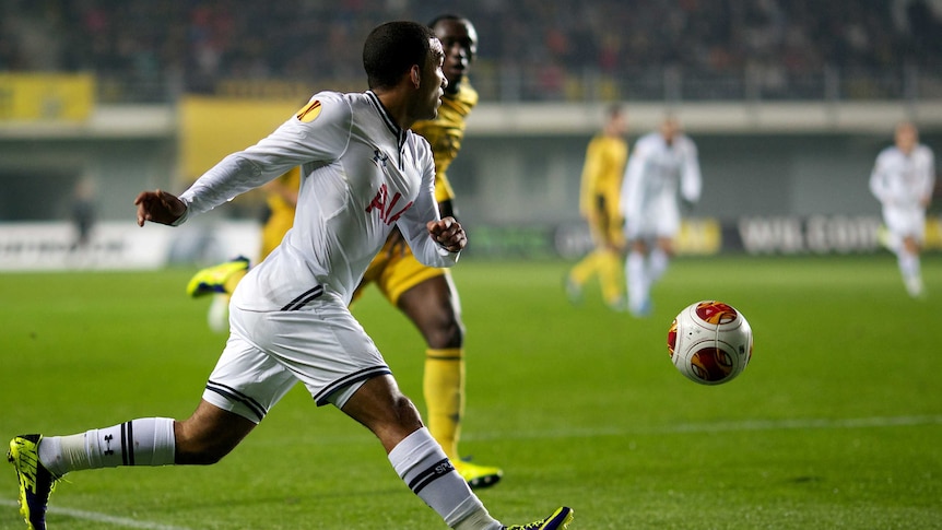 On attack ... Danny Rose controls the ball for Tottenham