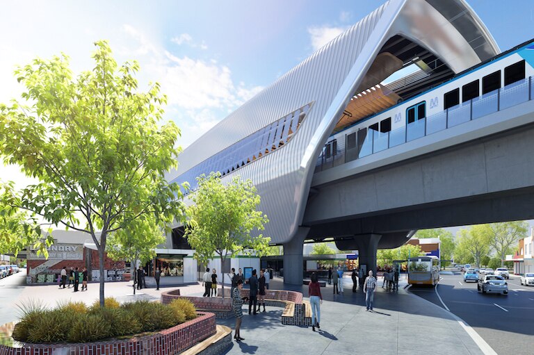 Proposed design for Murrumbeena Station sky rail