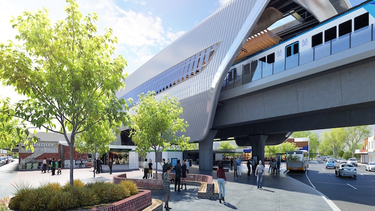 Proposed design for Murrumbeena Station sky rail