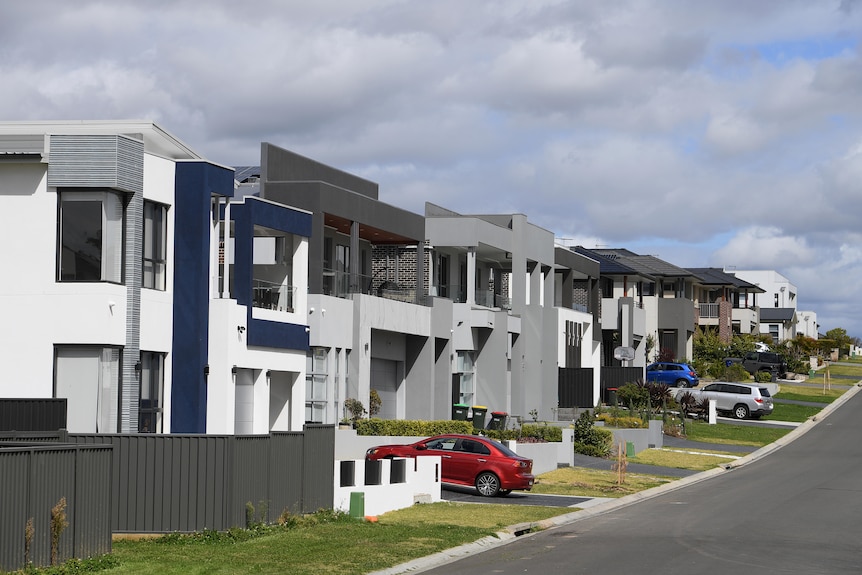 a row of newly built houses