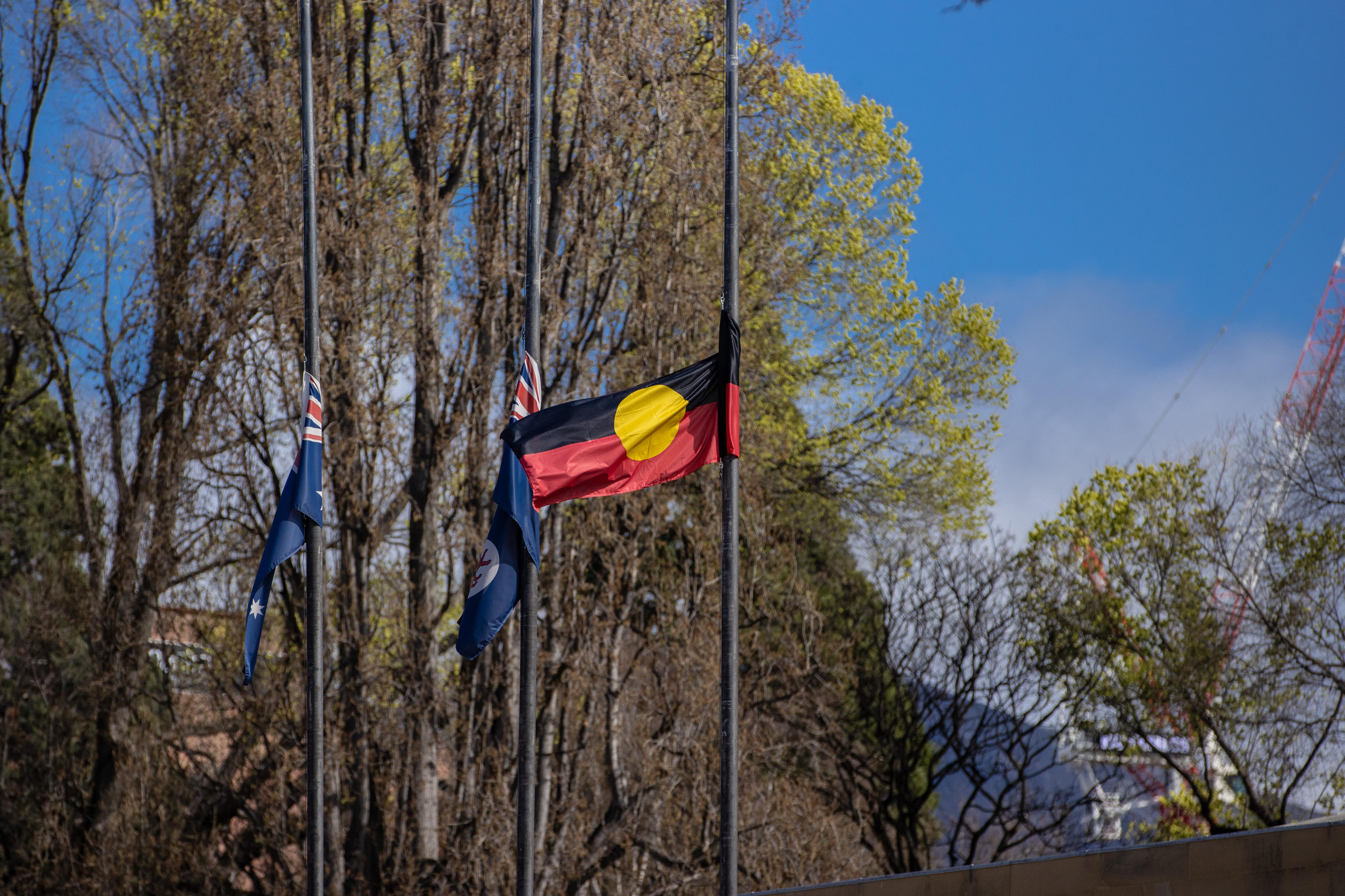 What flags fly at halfmast after Queen Elizabeth II's death and for