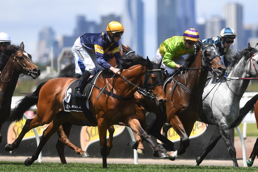 Stephen Baster rides the Gai Waterhouse trained Cismontane to victory in the Lexus Stakes