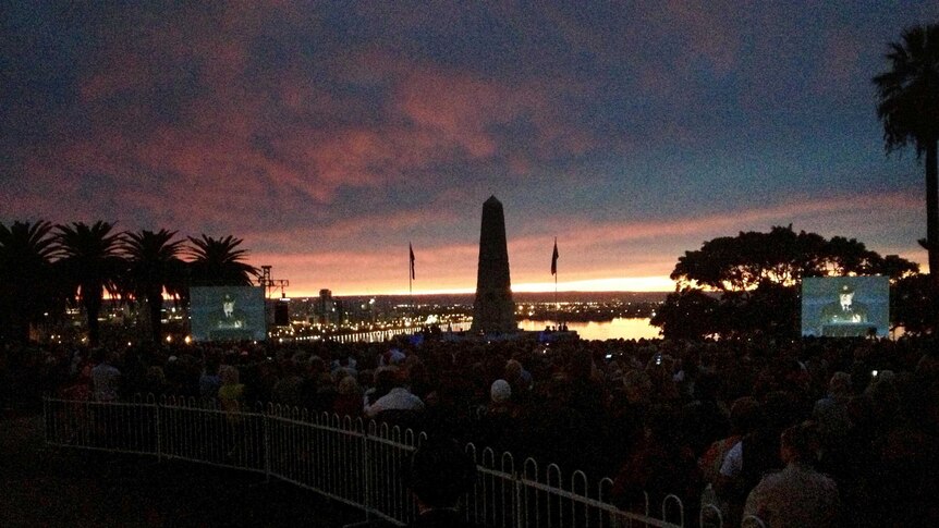 The ANZAC Day dawn service in Perth.