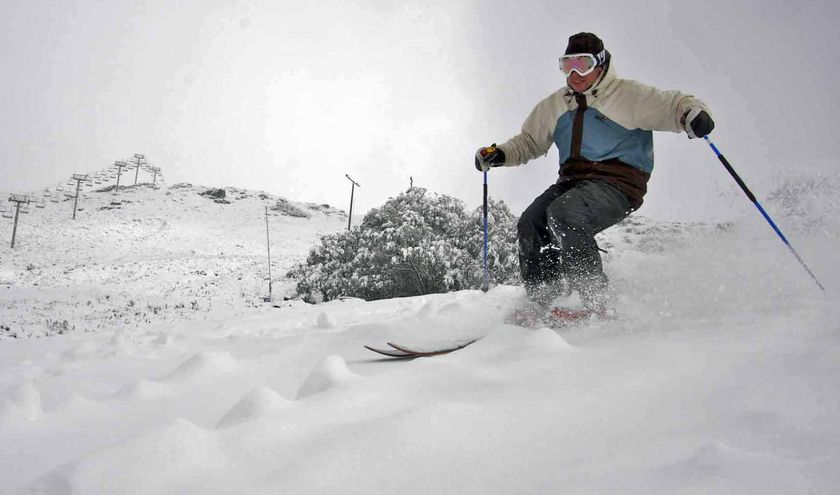 It's unprecedented to ski on powder snow at Falls Creek in April.