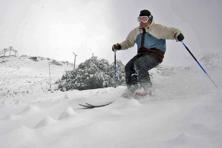 It's unprecedented to ski on powder snow at Falls Creek in April.