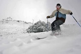 It's unprecedented to ski on powder snow at Falls Creek in April.