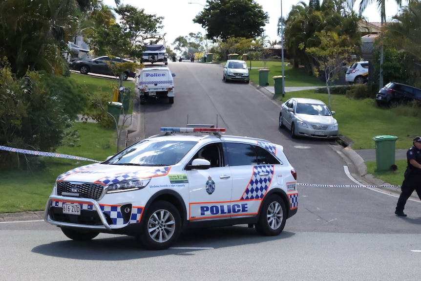 A police car in a street