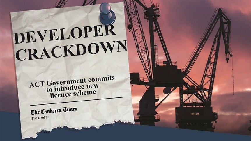 An ACT Government ad promoting its efforts to crack down on "dodgy developers".