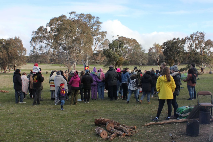 More than 70 Western Highway duplication protesters gather to discuss their next move.