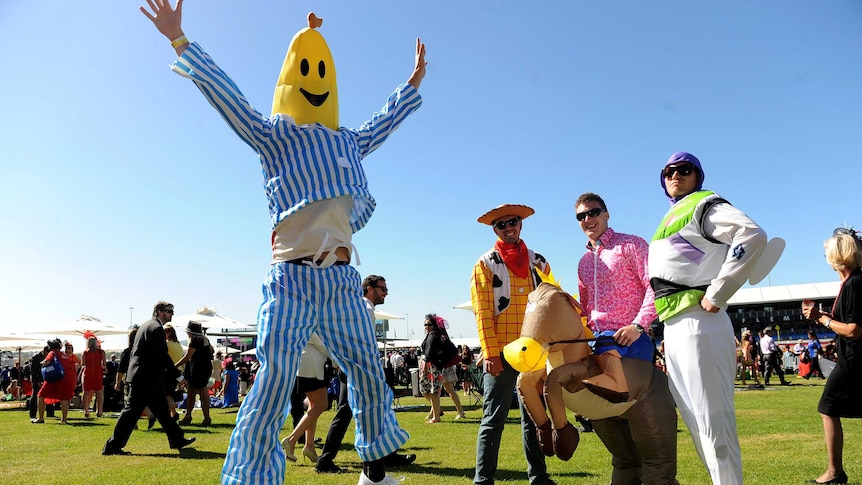 Punters enjoy themselves at Flemington racecourse on Melbourne Cup day.