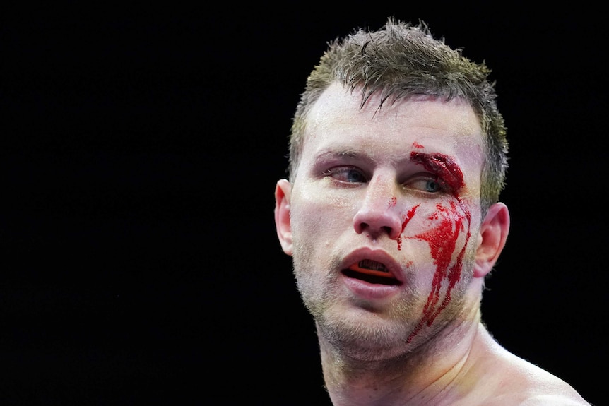 Jeff Horn cut above his eye