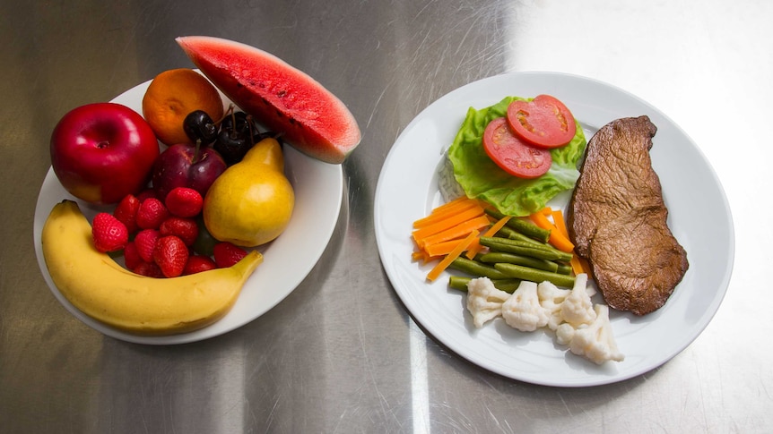 A plate of healthy food.