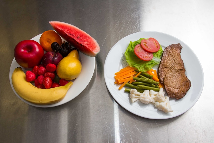 A plate of healthy food.