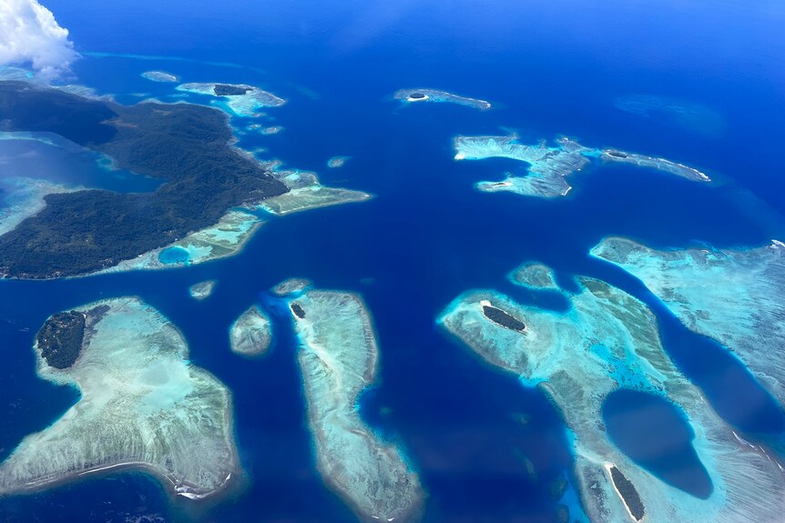 A photo of islands from above
