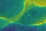 satellite image of a preserved river channel on Mars
