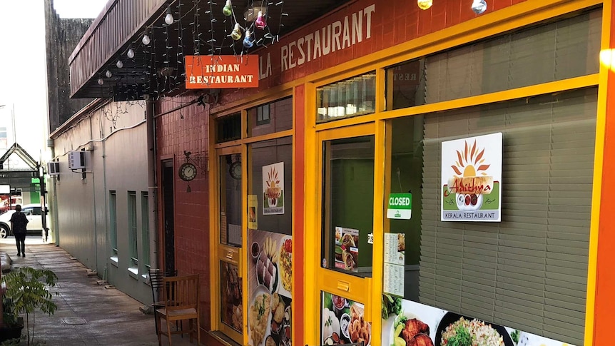 The outside of the Adithya Kerala restaurant in Nowra, NSW.