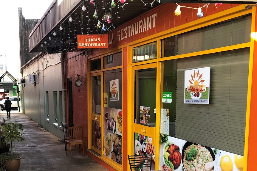 The outside of the Adithya Kerala restaurant in Nowra, NSW.