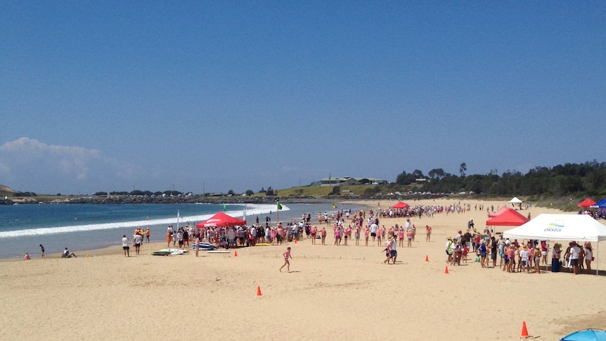 A surf carnival on a Coffs Harbour beach
