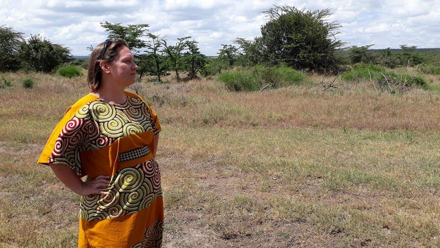 Gabrielle Maina looks into the distance.