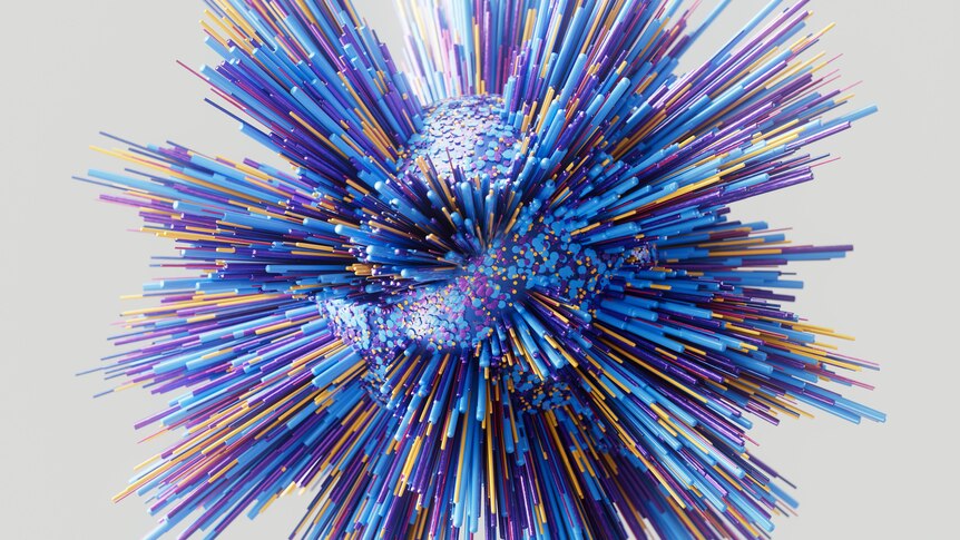 Digital artwork of an explosion of colour.