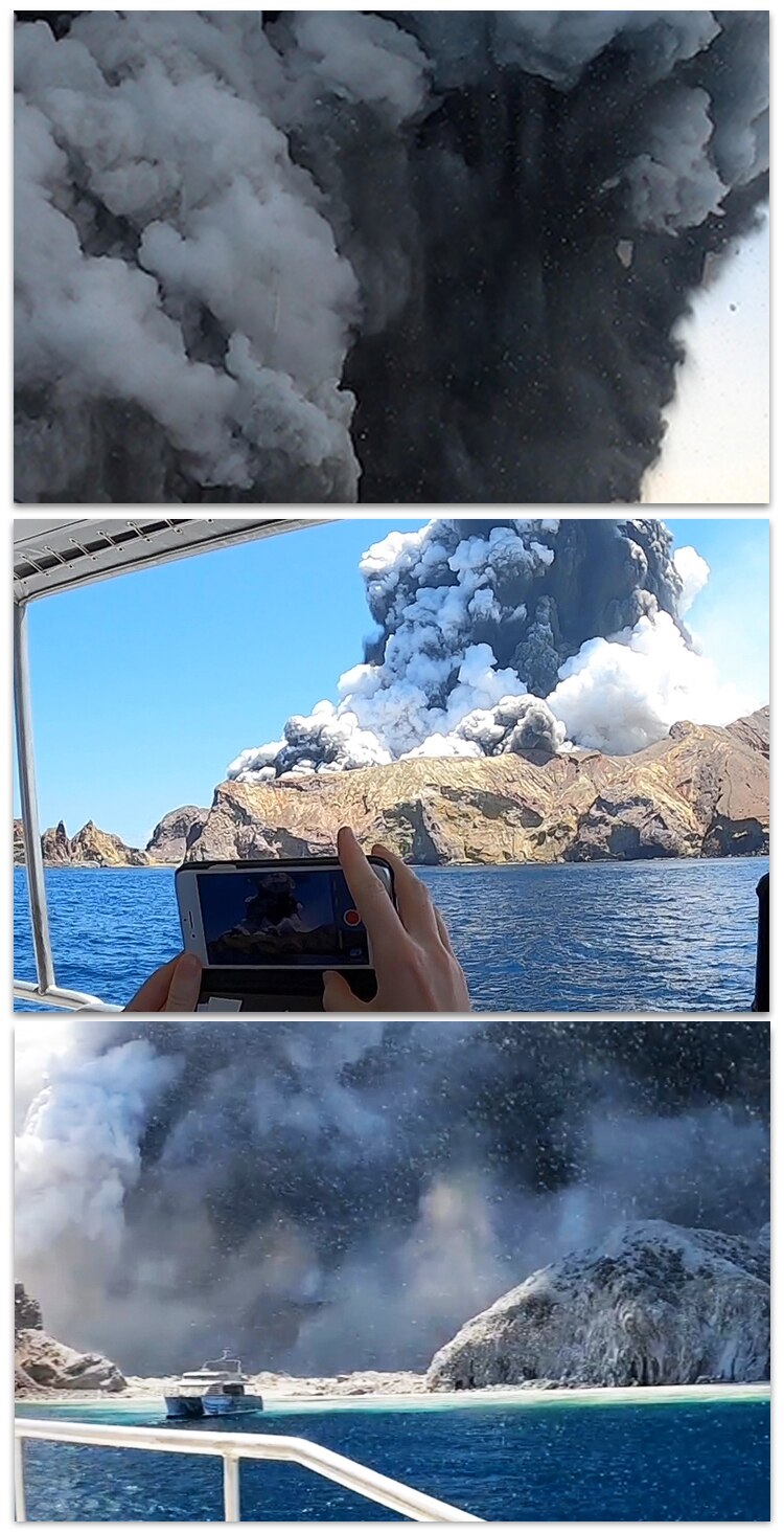 Passengers on another White Island Tours boat, the Phoenix, were just off the coast when the eruption happened.