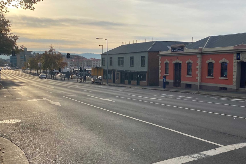 Davey Street Hobart during peak hour, May 19, 2020.