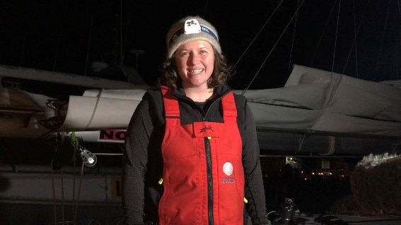 Lisa Blair smiles after docking her boat at Albany’s Princess Royal Harbour.