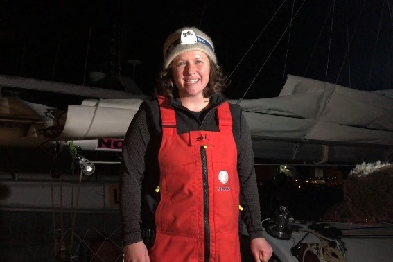 Lisa Blair smiles after docking her boat at Albany’s Princess Royal Harbour.