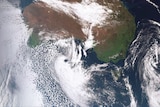 The intense low pressure system forming below South Australia