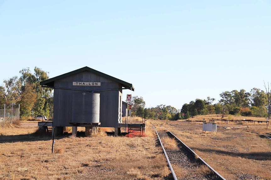 Rundown railway building in the Queensland outback town of Thallon